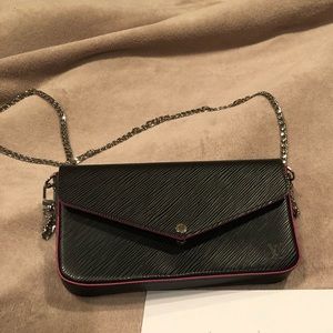 Authentic Louis Vuitton EPI Black Felicie